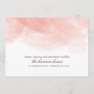 Carte de réception de mariage aquarelle