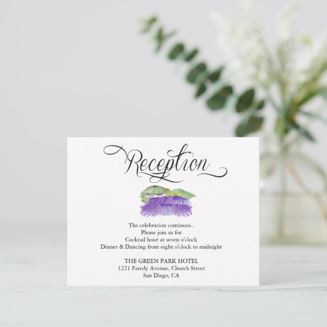 Carte de réception de mariage au vignoble toscan (Debout devant)