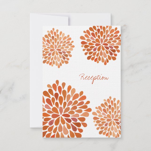 Carte de réception de mariage automnal Fleur en fl (Devant)