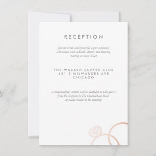 Carte de réception de mariage avec anneaux d'or Ro