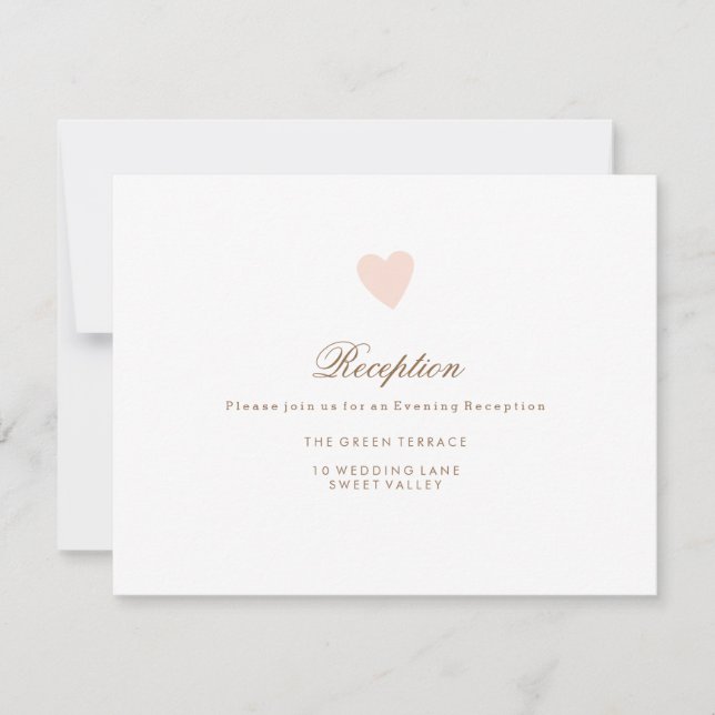 Carte de réception de mariage Big Heart (Devant)