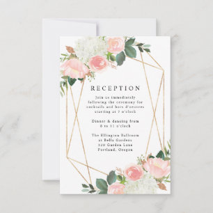 Carte de réception de mariage Blush Spring Floral