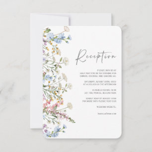 Carte de réception de mariage bohème aux fleurs sa