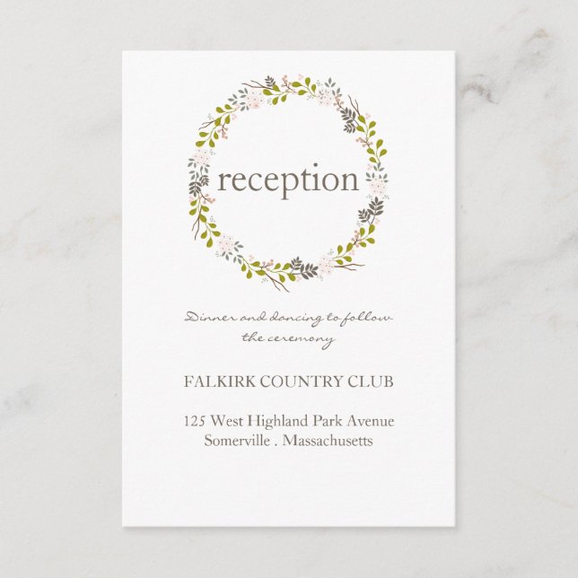 Carte de réception de mariage boisé (Devant)