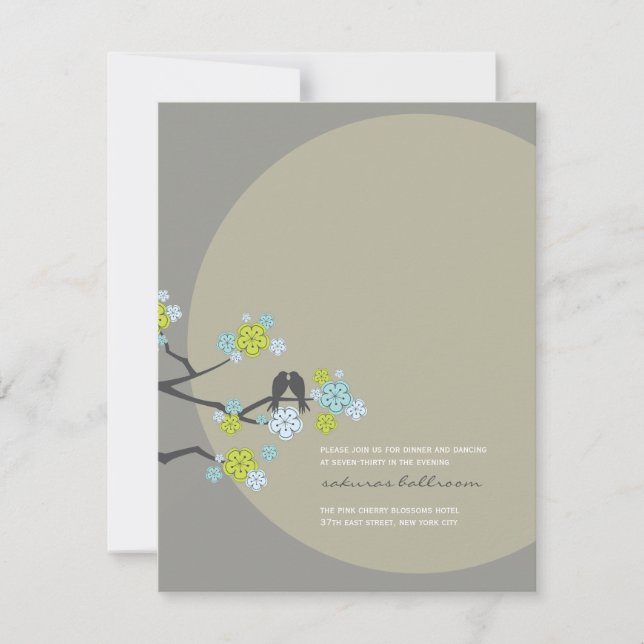 Carte de Réception de Mariage Cerisiers en Fleur O (Devant)