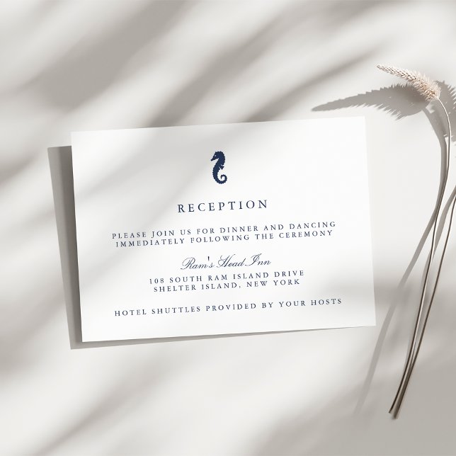 Carte de réception de mariage Cheval Marin Nautica (Créateur téléchargé)