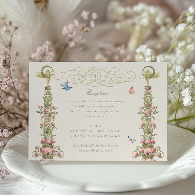 Carte de réception de mariage de jardin enchantée (Créateur téléchargé)