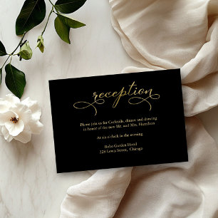 Carte de réception de mariage élégante avec écritu