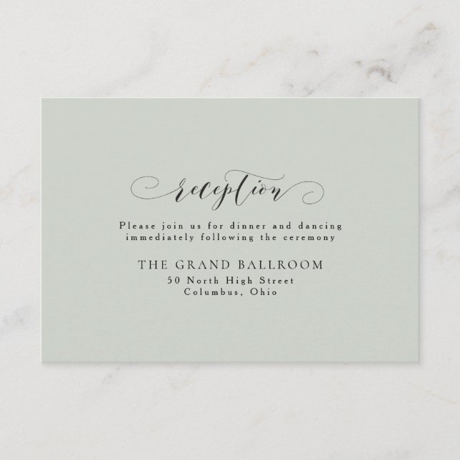 Carte de réception de mariage élégante et simple v (Devant)