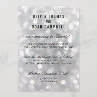 Carte de réception de mariage élégante grise moder