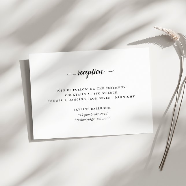 Carte de réception de mariage en calligraphie noir (Créateur téléchargé)