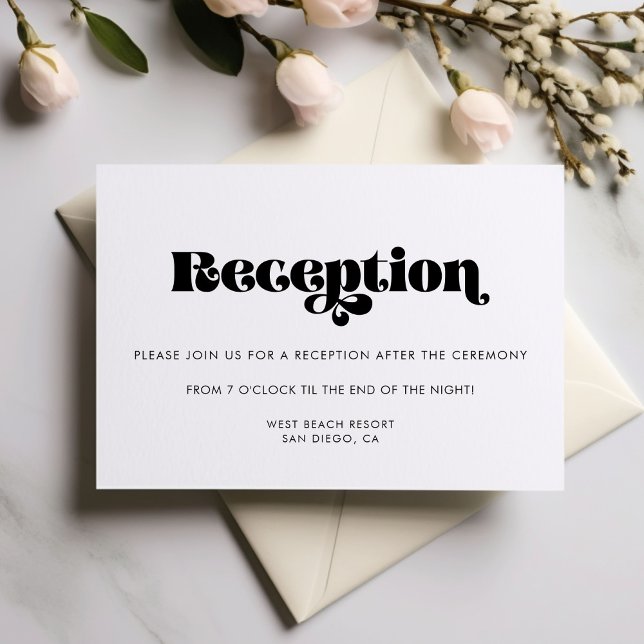 Carte de réception de mariage en écriture rétro vi (Créateur téléchargé)