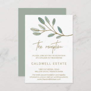 Carte de réception de mariage Eucalyptus Gold Vein