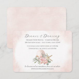 Carte de réception de mariage Floral Beach