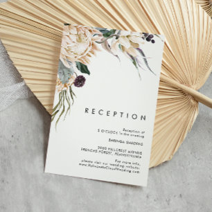 Carte de réception de mariage floral blanc
