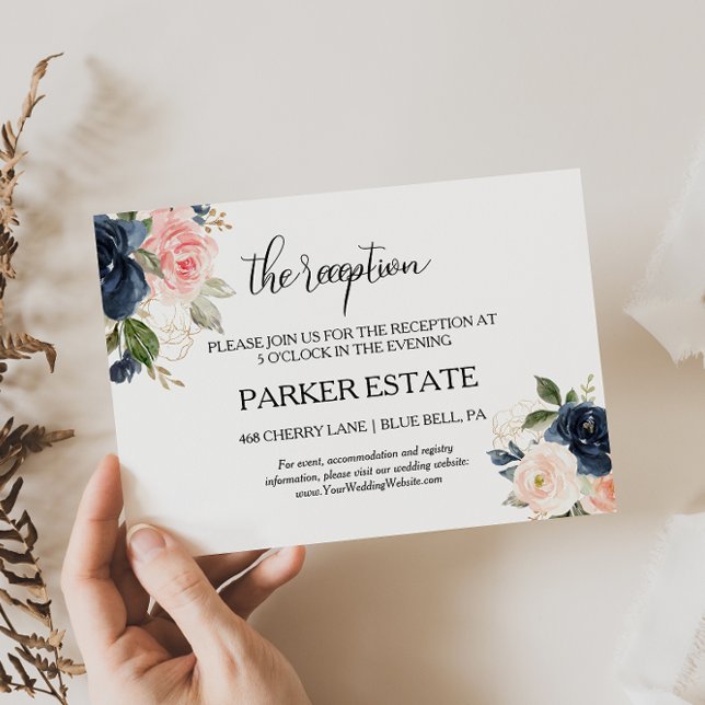 Carte de réception de mariage floral d'automne (Créateur téléchargé)