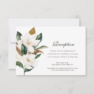 Carte de réception de mariage floral Magnolia