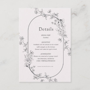 Carte De Réception De Mariage Floral Moderne