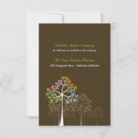 Carte de réception de mariage Forêt d'arbres des Q