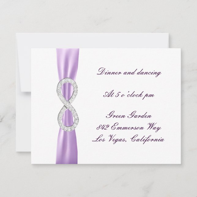 Carte de réception de mariage Lavender Diamond Inf (Devant)