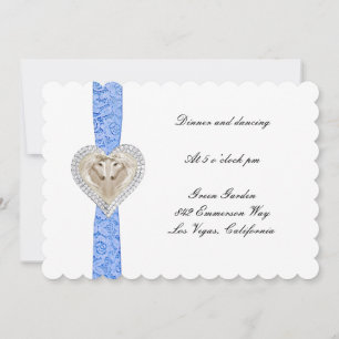 Carte de réception de mariage Licorne Blue Lace