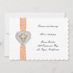 Carte de réception de mariage Licorne Orange Lace