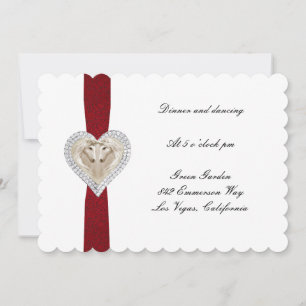 Carte de réception de mariage licorne rouge en den