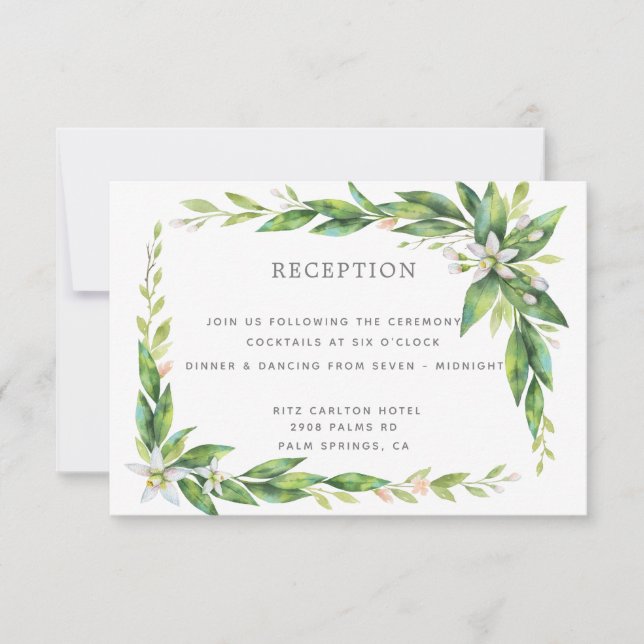 Carte de réception de mariage L'Orangerie (Devant)