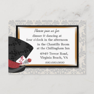 Carte de réception de mariage Mad Hatter
