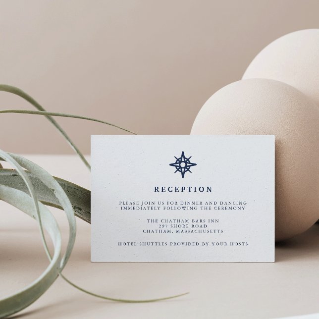 Carte de réception de mariage Maritime | Boussole  (Créateur téléchargé)