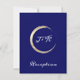 Carte de réception de mariage minimaliste bleu bla