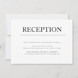 Carte de réception de mariage minimaliste moderne