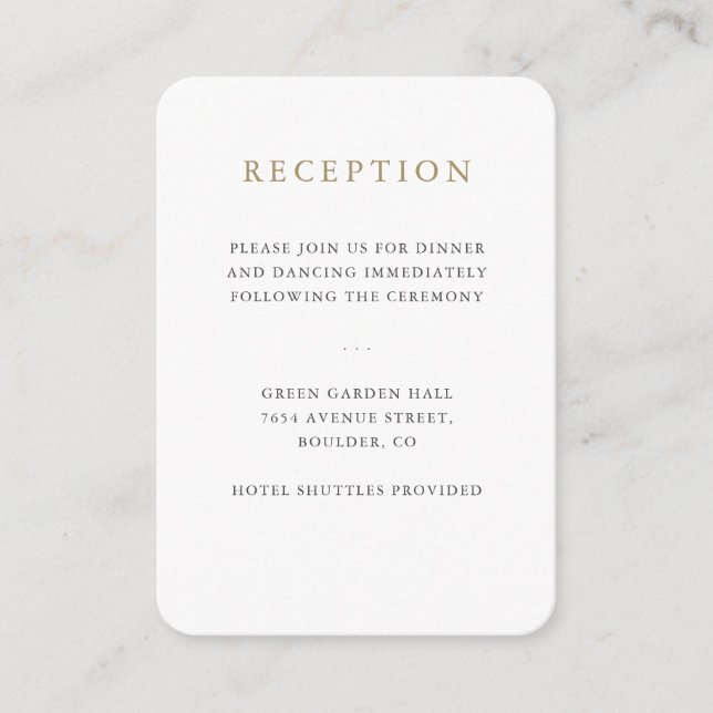 Carte de réception de mariage minimaliste simple (Devant)