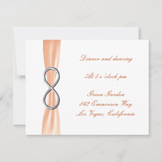 Carte de réception de mariage Orange Infinity (Devant)