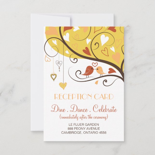 Carte de réception de mariage pour amoureux de l'a (Devant)