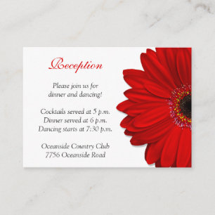 Carte de réception de mariage Red Gerber Daisy