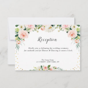 carte de réception de mariage rose flush