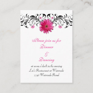 Carte de réception de mariage rose Gerbera Daisy