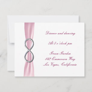 Carte de réception de mariage Rose Infini