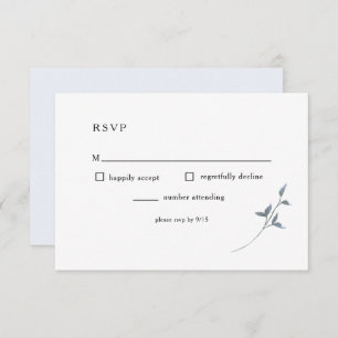 Carte de réception de mariage RSVP Flore Bleu Simp