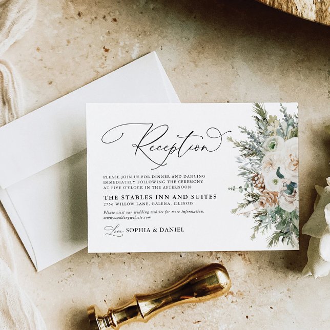 Carte de réception de mariage Rustique en Pinecone (Créateur téléchargé)