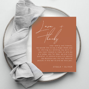 Carte de réception de mariage rustique en terre cu