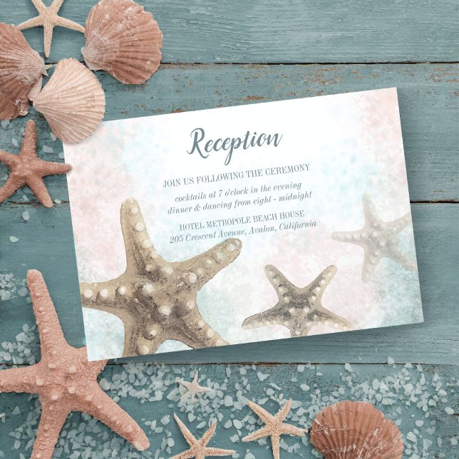 Carte de réception de mariage Starfish Sea Nautica (Créateur téléchargé)
