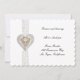 Carte De Réception De Mariage Unicorne Et Dentelle