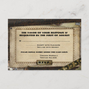 Carte de réception de mariage victorienne Steampun