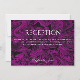 Carte de réception de mariage violet royal et gris