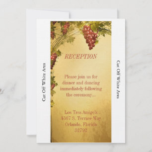 Carte de réception de mariage viticole
