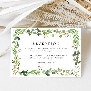 Carte de réception de mariage Watercolor Greenery