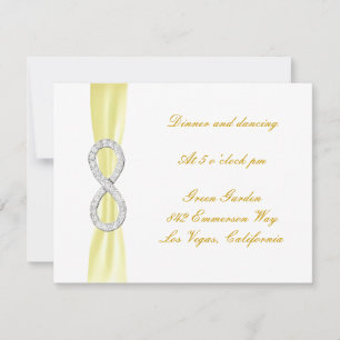 Carte de réception de mariage Yellow Diamond Infin