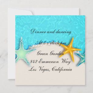 Carte de réception de plage d'été Pretty Starfish